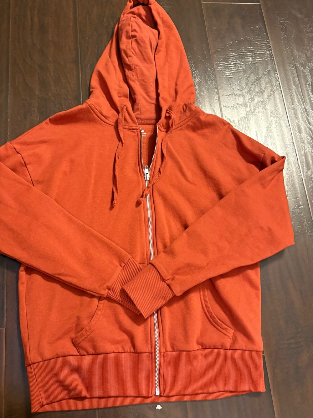 Women's Rust Orange Zip Hoodie - Classic Full-Zip Sweatshirt